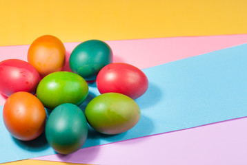 Easter egg decorating colorful backgrounds variety of bright colors