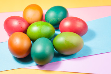 Easter egg decorating colorful backgrounds variety of bright colors