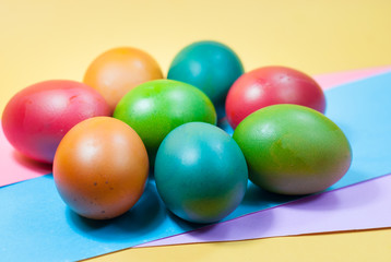Easter egg decorating colorful backgrounds variety of bright colors