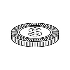 Coin of money icon vector illustration graphic design
