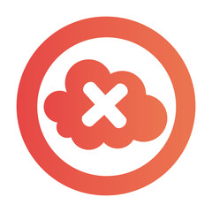 color circular emblem with disable cloud service vector illustration