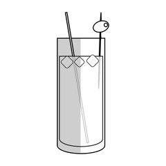 cocktail drink icon over white background. vector illustration