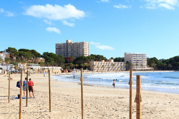 Peguera beach panorama and Mediterranean Sea on Majorca, Spain