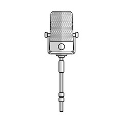 microphone icon over white background. vector illustration