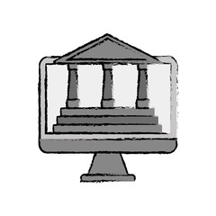 Bank building symbol icon vector illustration graphic design