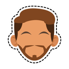 man face cartoon icon over white background. colorful design. vector illustration