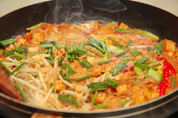 Cooking ,Popular Thai fried noodle call Pad Tai
