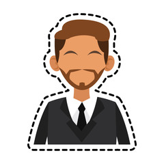 businessman wearing suit and tie over white background. colorful design. vector illustration