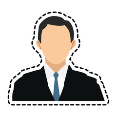 businessman wearing suit and tie over white background. colorful design. vector illustration