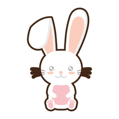 easter bunny wiskers sitting design vector illustration eps 10