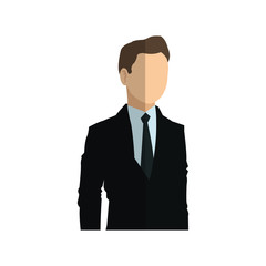 businessman wearing suit and tie over white background. colorful design. vector illustration
