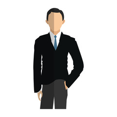 businessman wearing suit and tie over white background. colorful design. vector illustration