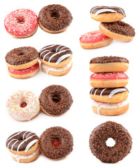Donuts on a white background