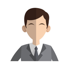 businessman wearing suit and tie over white background. colorful design. vector illustration