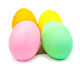 Colorful handmade decorated easter eggs