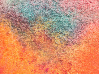 Color and texture of hand painted watercolor on paper