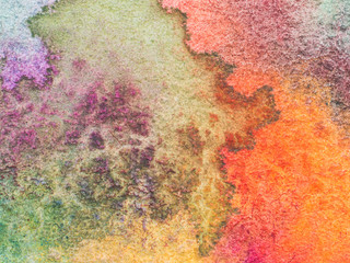 Color and texture of hand painted watercolor on paper