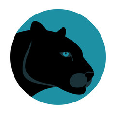 Naklejka premium black panther vector illustration style Flat