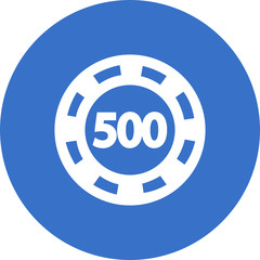 poker chip worth 500 icon