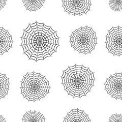 Fototapeta premium Spider web seamless pattern. Vector background.