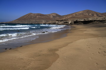 The famous lagoon in Playa la Solapa, Fuerteventura