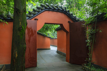 Naklejka premium Chinese gate at Chengdu city, China