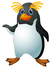 Cartoon funny penguin rockhopper