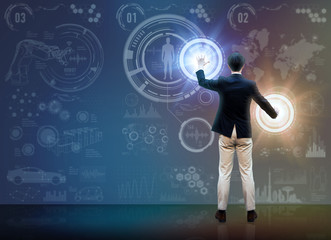 futuristic graphical interface and system engineer, abstract image visual