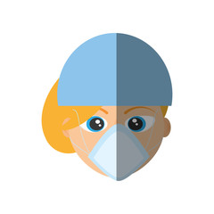 doctor female mask medical profession clinic vector illustration eps 10