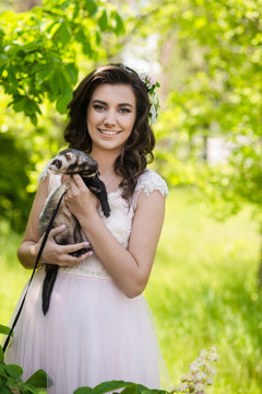 bride and her ferret