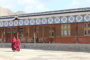 Tibet Tibetan Labrang Monastery China Gansu Xiahe Monks Wooden Wood Building Asia Asian Traditional...