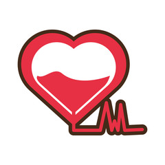 heartbeat blood donation symbol vector illustration eps 10