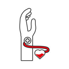 hand male blood donor heart vector illustration eps 10