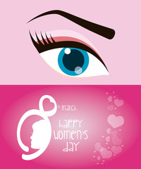 happy womens day eight march eye girl vector illustration eps 10
