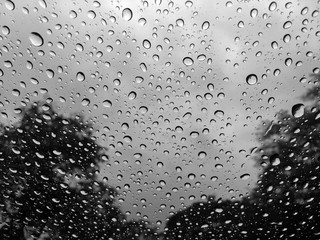 Rain drop on car glass adstract texture background with  rim light ,sun light