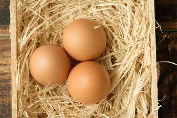 Eggs on straw