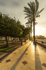 Seaside promenade in sunny Benidorm,Alicante,Spain