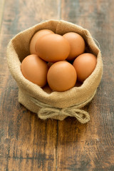 Many raw eggs