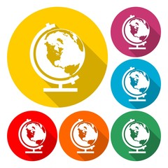 Obraz premium Vector school Globe icon - Illustration