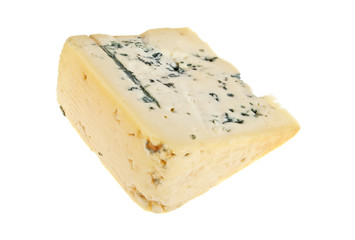 Blue cheese on a white background