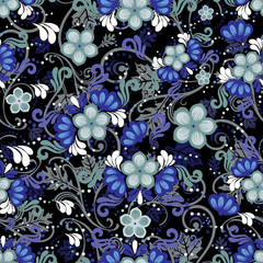 Seamless repeating floral pattern.Vector