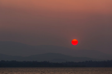 Red sunset over the sea