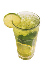 Mojito cocktail with lime and mint