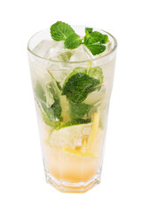 Mojito cocktail with lime and mint