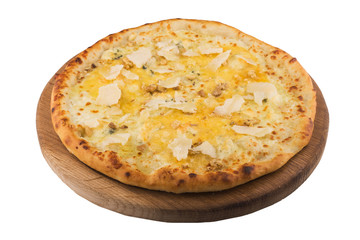 hot pizza with cheese and nuts