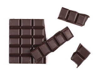 chocolate bars isolated on white  