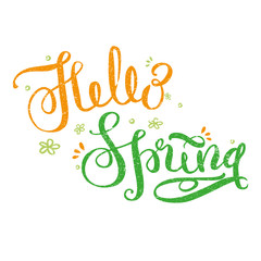 Hello Spring - hand drawn lettering