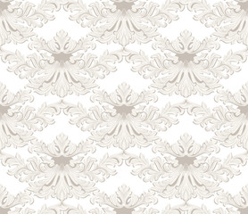 Vintage Baroque damask floral pattern acanthus Imperial style. Vector decor background. Luxury Classic delicate ornament. Royal Victorian texture for wallpapers, textile, fabric