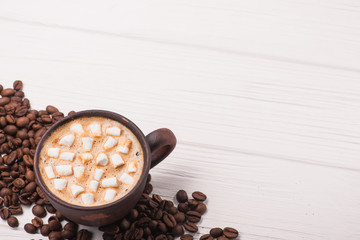 vintage coffee cup with marshmallow