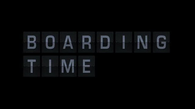 3D Rendering Flipboard Airport Terms - boarding time